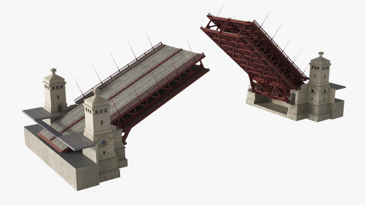 3D Chicago Drawbridge Lowered