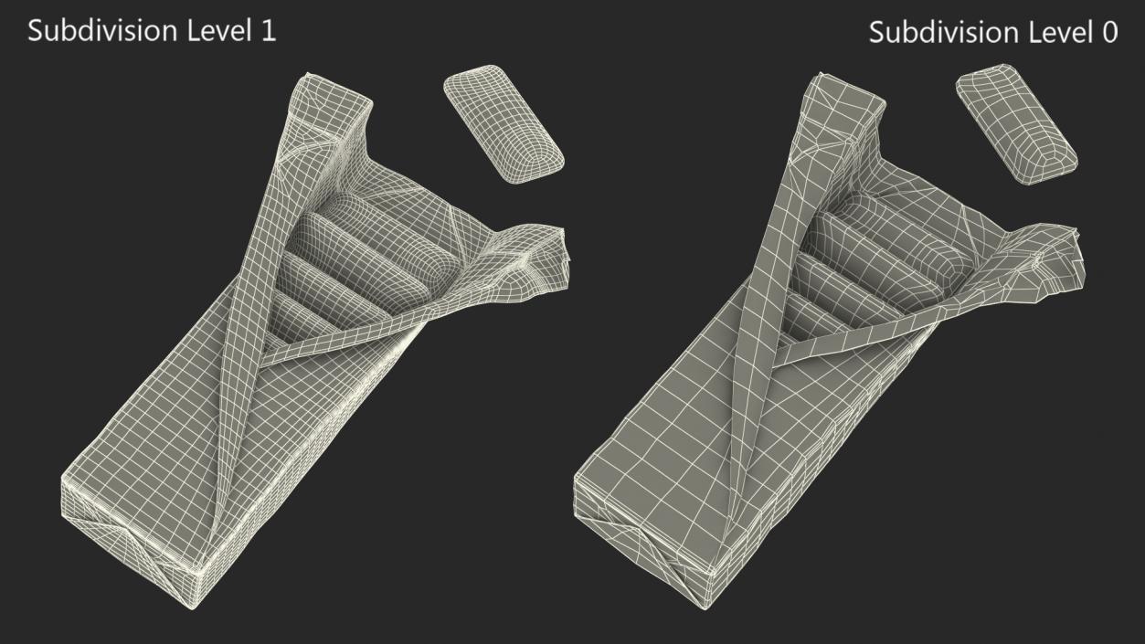 Chewing Gum Foil Package Open with Pads 3D model