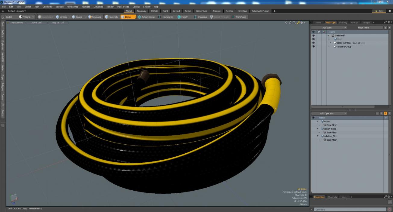 Black Garden Hose 3D