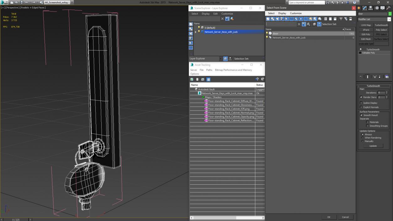 Network Server Keys with Lock 3D model