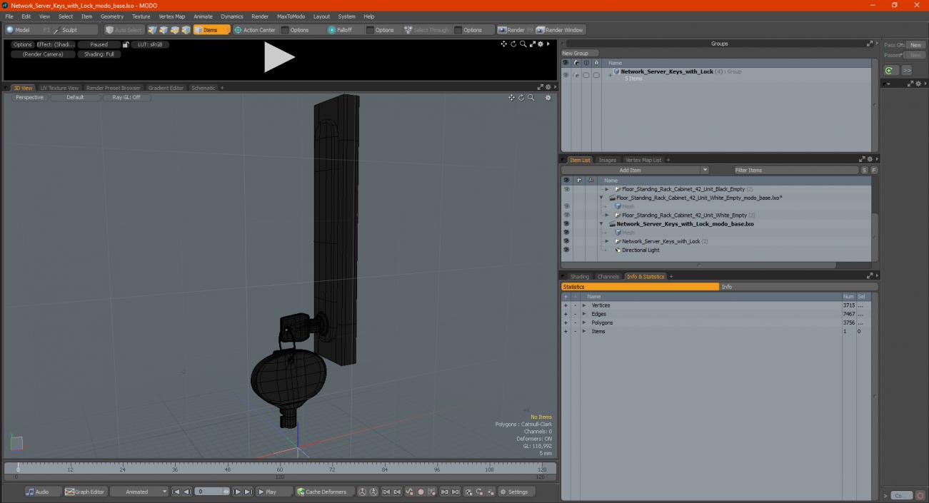 Network Server Keys with Lock 3D model