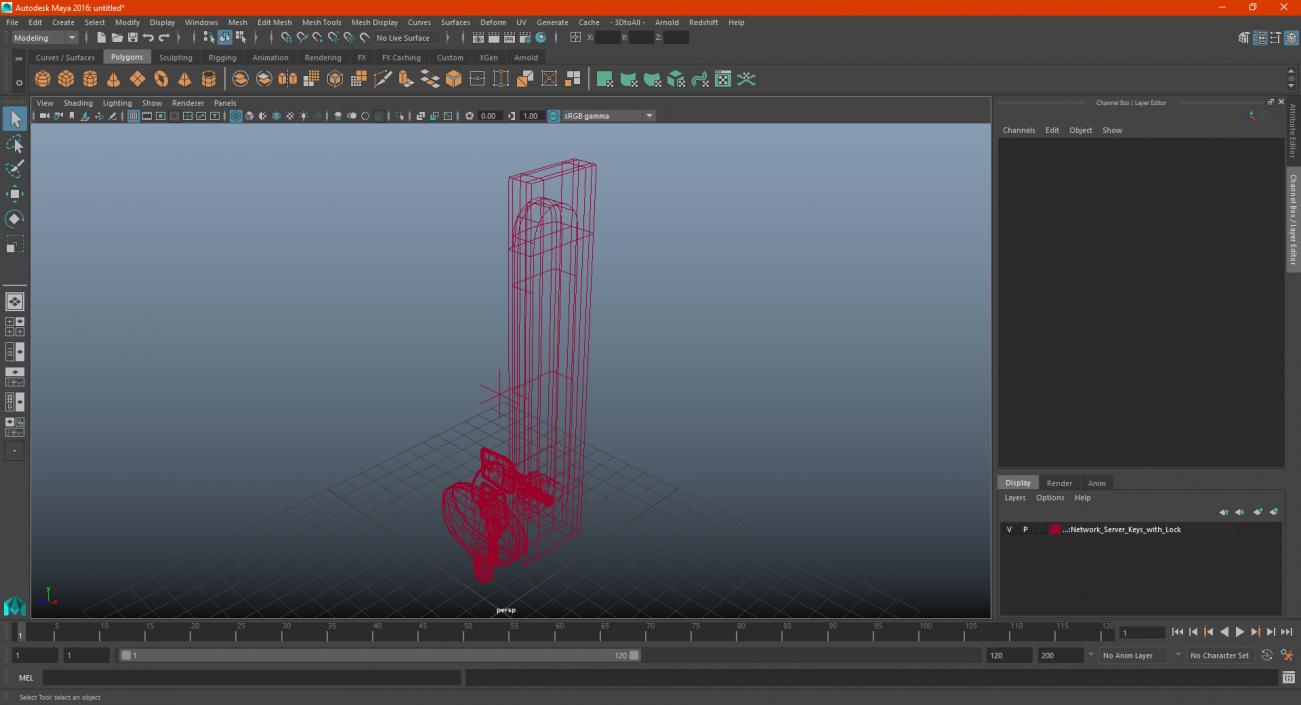 Network Server Keys with Lock 3D model