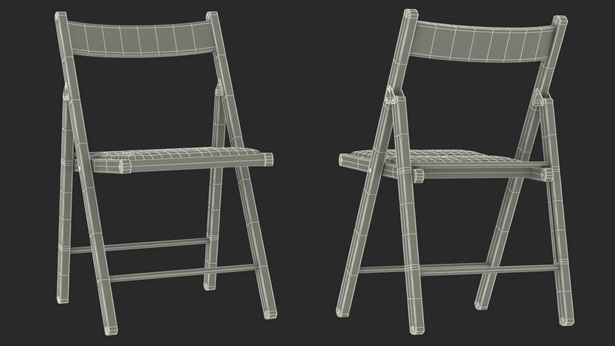 Soft Seat Folding Chair White Open 3D model