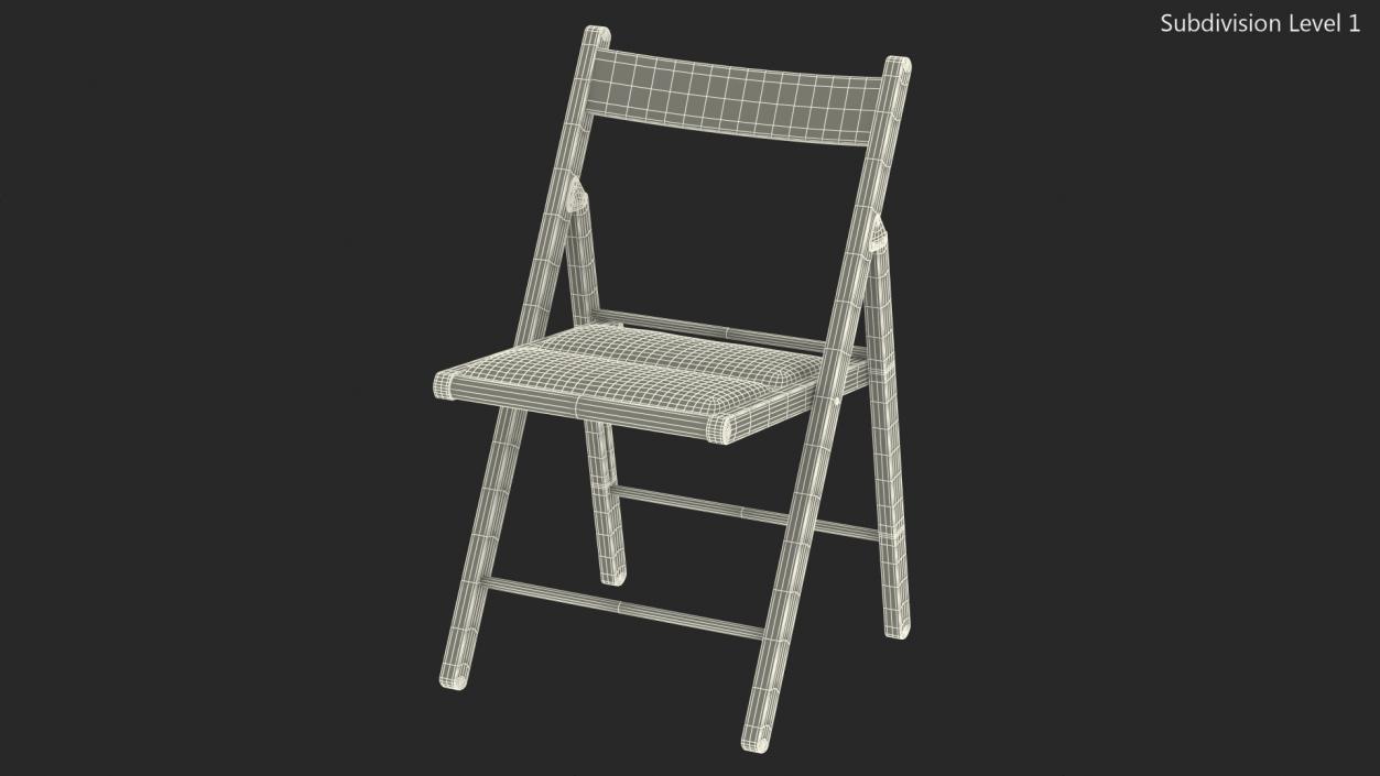 Soft Seat Folding Chair White Open 3D model