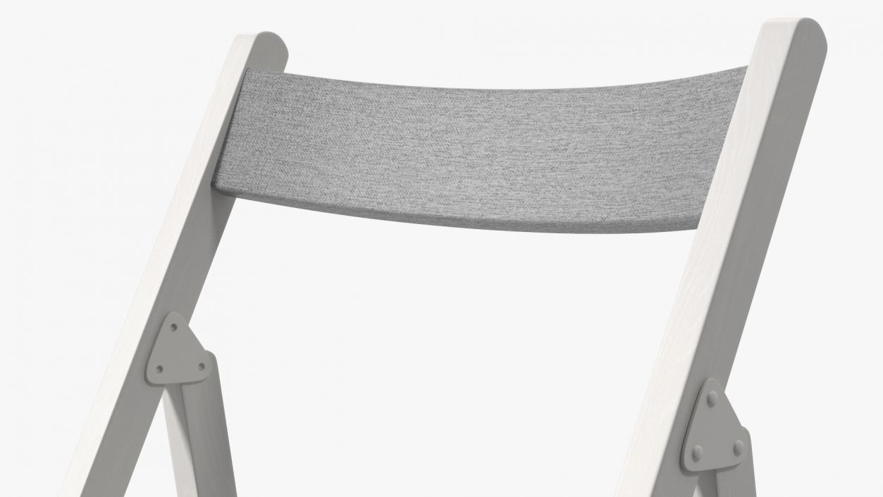 Soft Seat Folding Chair White Open 3D model