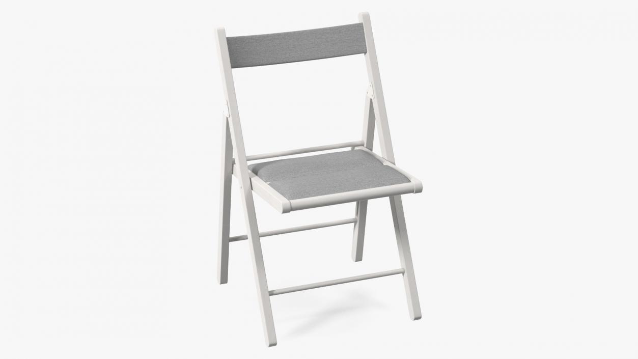 Soft Seat Folding Chair White Open 3D model