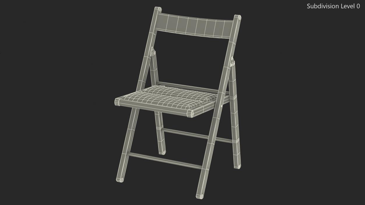 Soft Seat Folding Chair White Open 3D model