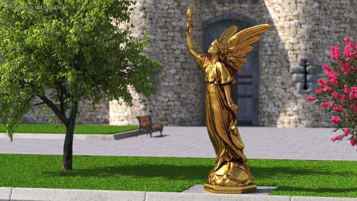 3D model Fantasy Gold Angel Statue