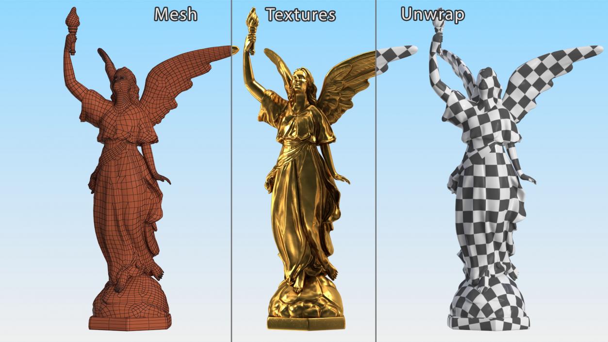 3D model Fantasy Gold Angel Statue