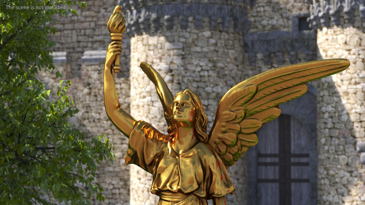 3D model Fantasy Gold Angel Statue