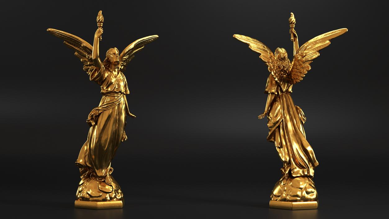 3D model Fantasy Gold Angel Statue