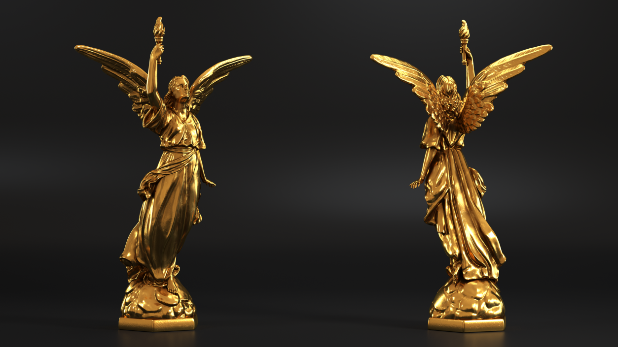 3D model Fantasy Gold Angel Statue