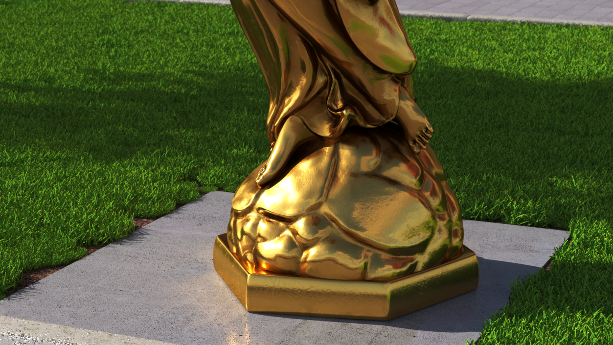 3D model Fantasy Gold Angel Statue