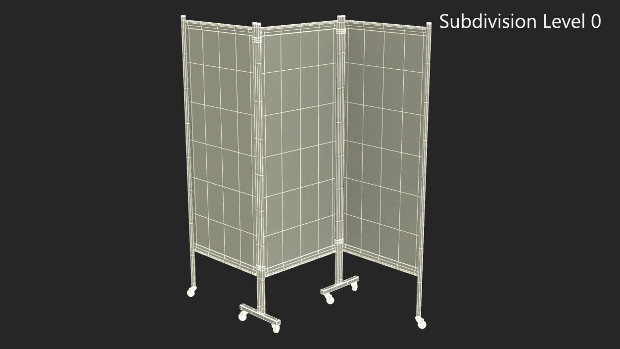 3D Mobile Folding Hospital Privacy Screen model