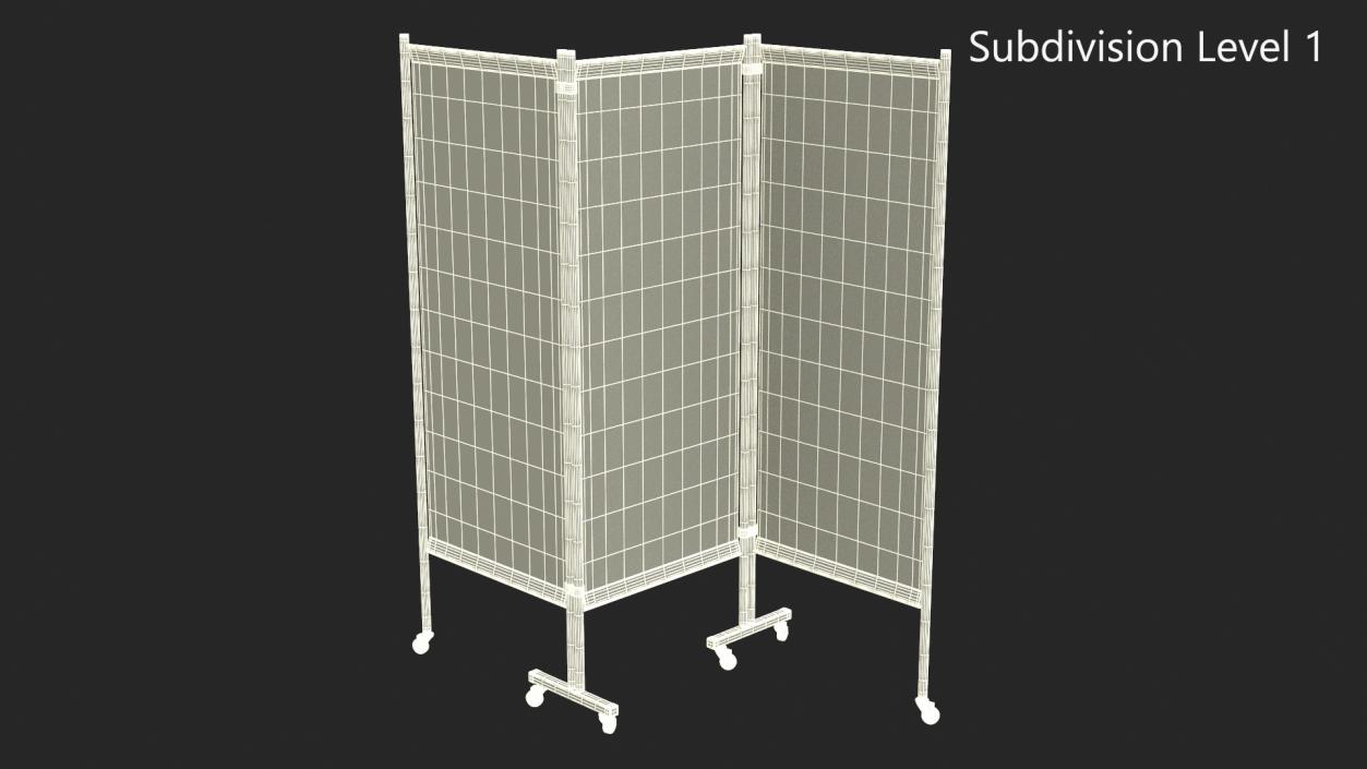 3D Mobile Folding Hospital Privacy Screen model