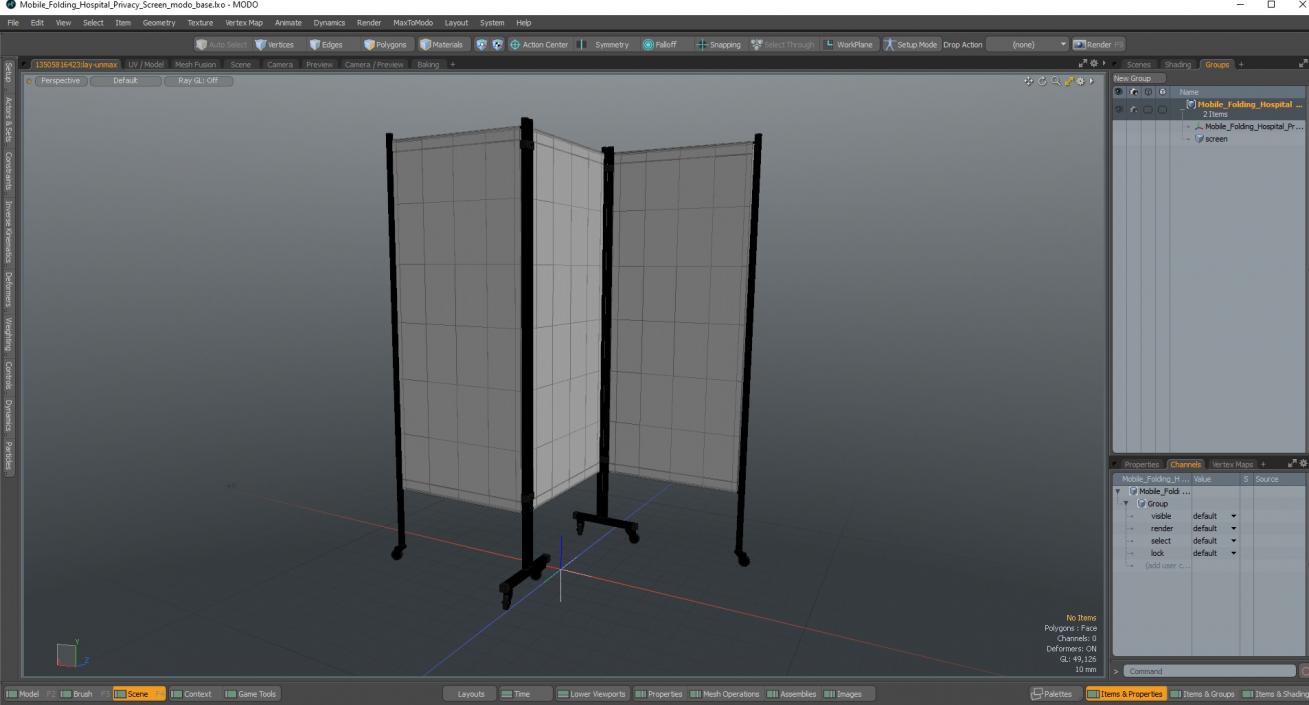 3D Mobile Folding Hospital Privacy Screen model