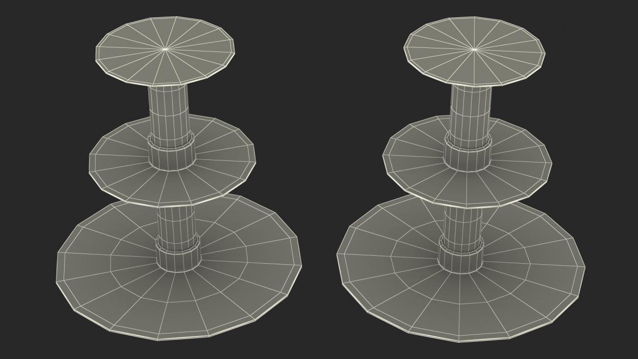 Three Tier Wedding Cake Stand 3D model