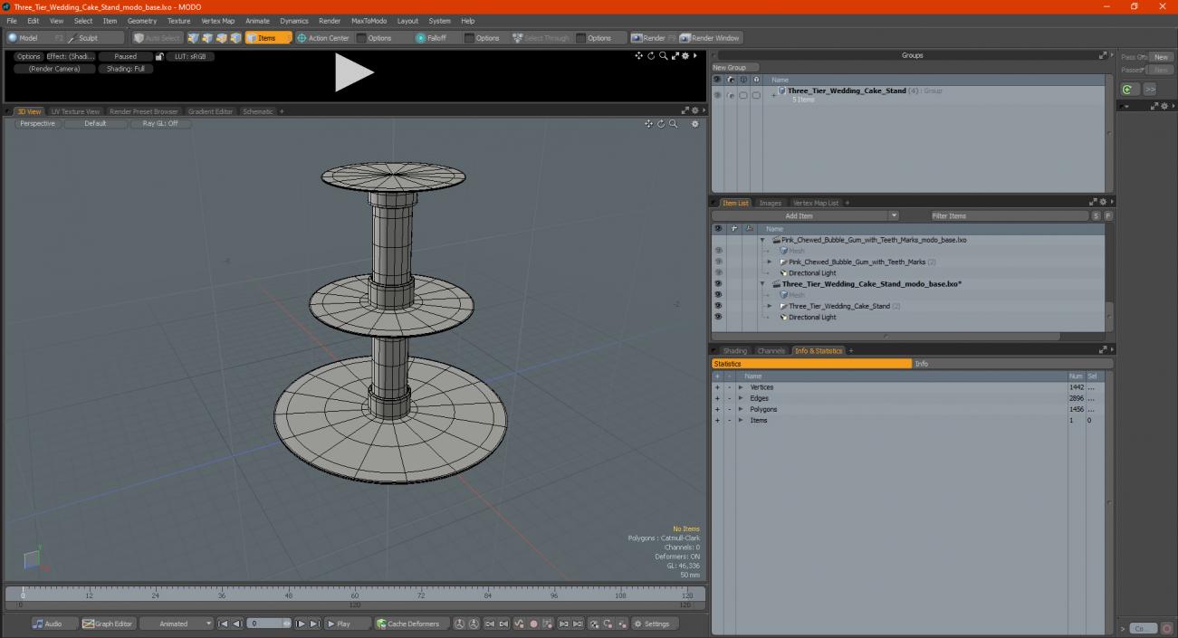 Three Tier Wedding Cake Stand 3D model