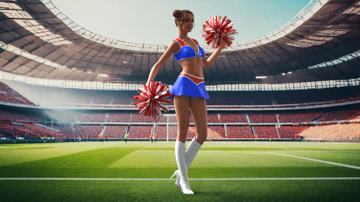 3D model Pompom Dancing European Female