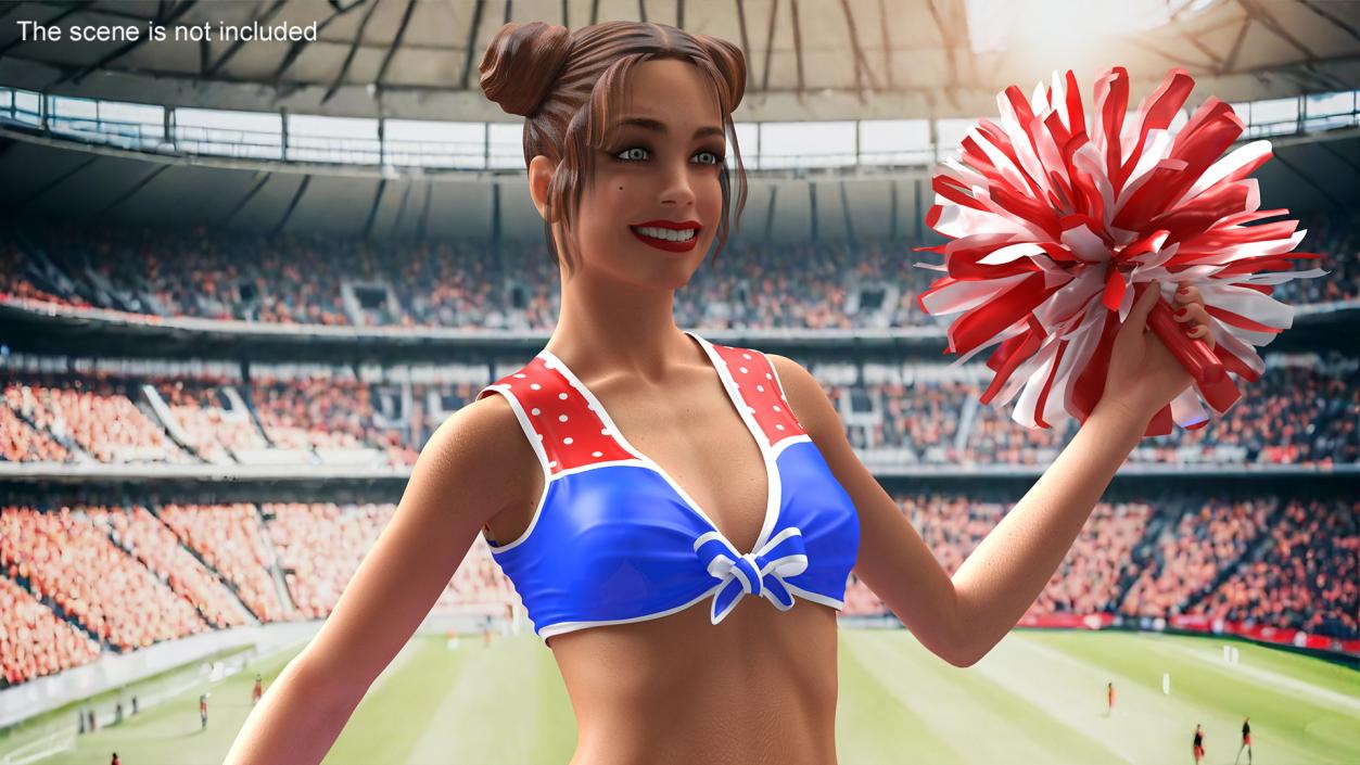 3D model Pompom Dancing European Female