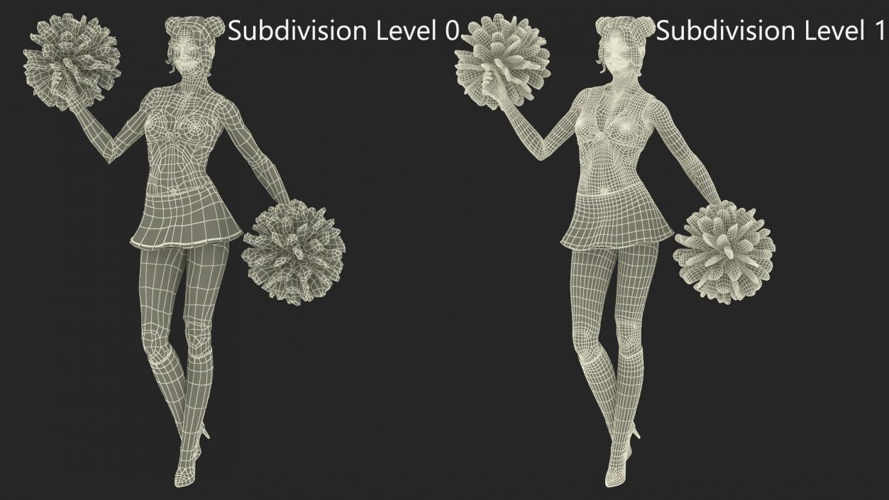 3D model Pompom Dancing European Female