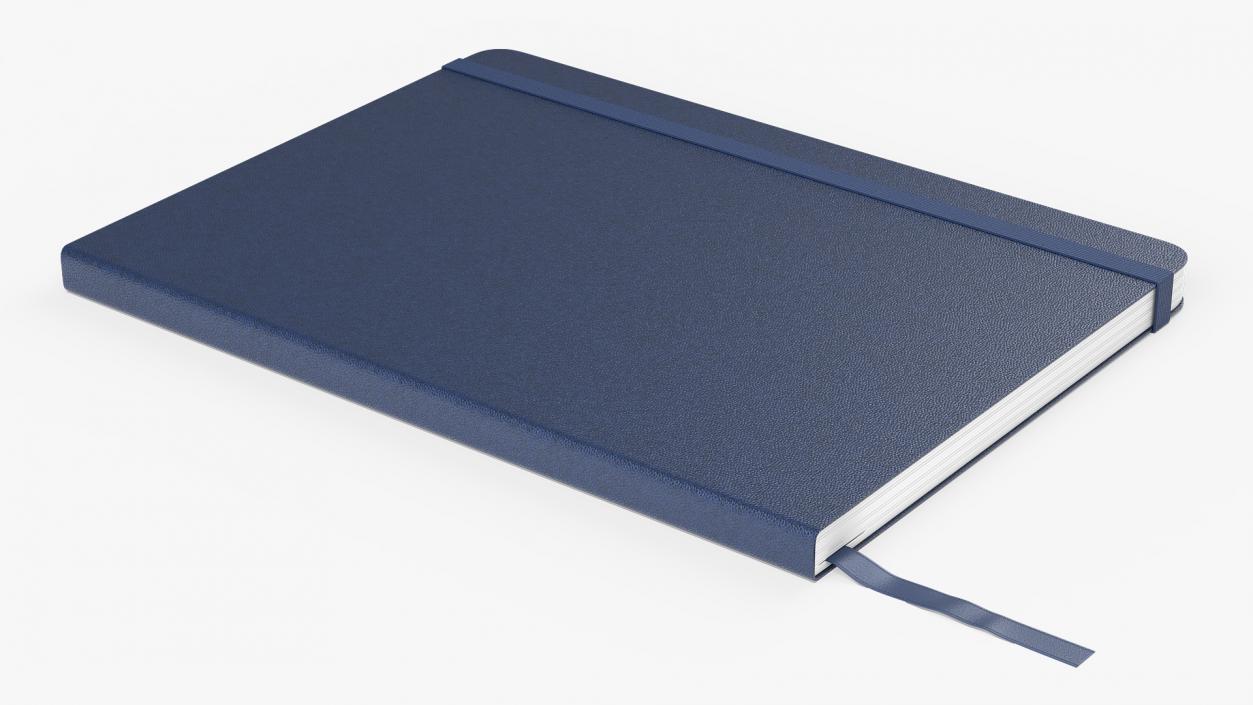 Hardcover Notebook with Bookmark Blue 3D