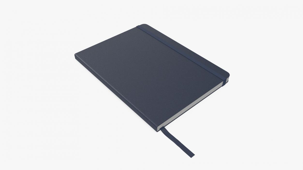 Hardcover Notebook with Bookmark Blue 3D