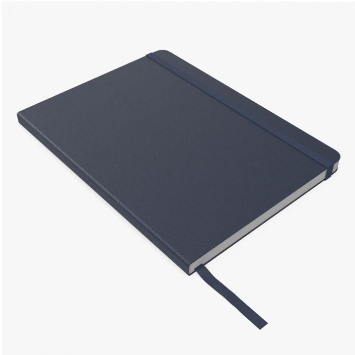 Hardcover Notebook with Bookmark Blue 3D