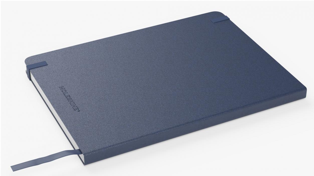 Hardcover Notebook with Bookmark Blue 3D