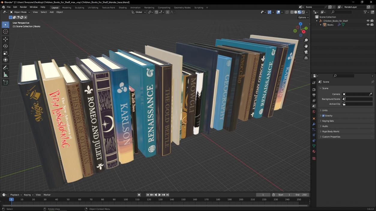 Children Books for Shelf 3D model