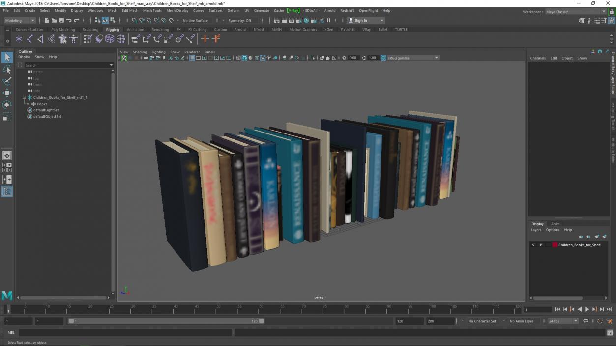 Children Books for Shelf 3D model