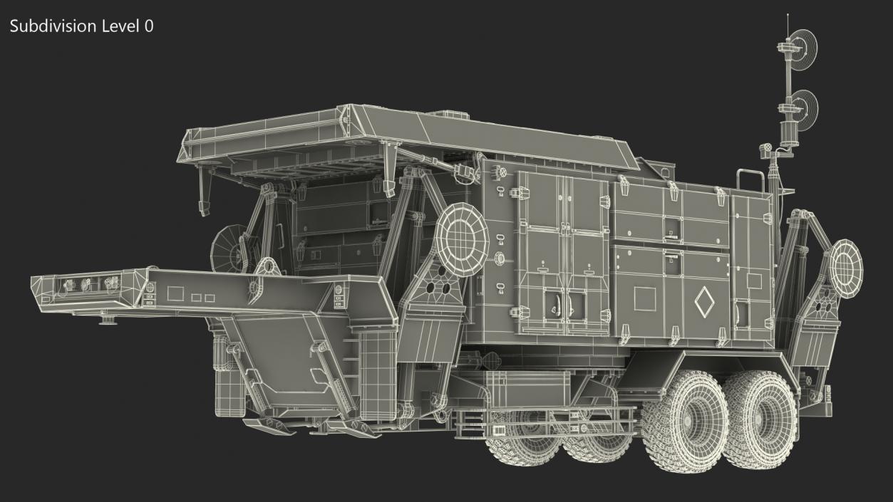 Patriot Camouflage AN MPQ53 Radar Set Rigged 3D model