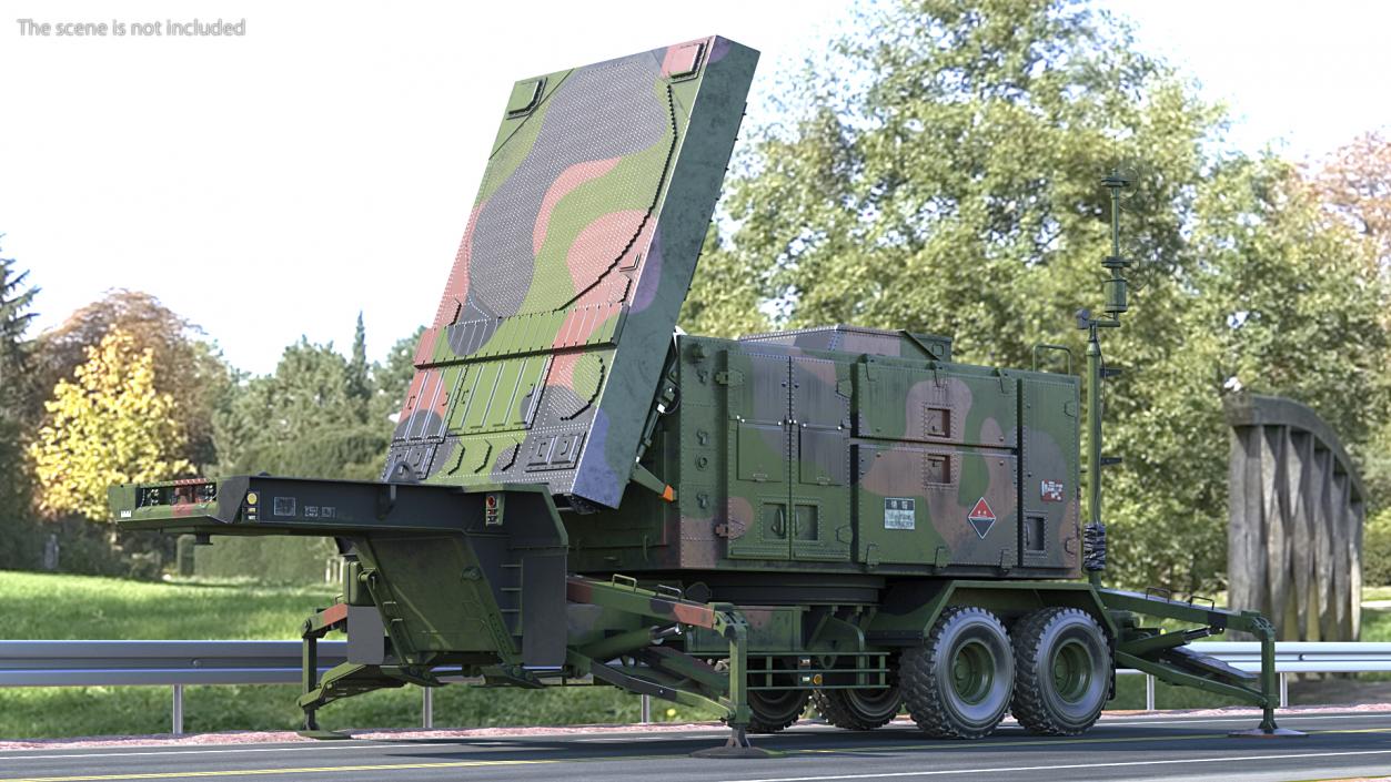 Patriot Camouflage AN MPQ53 Radar Set Rigged 3D model