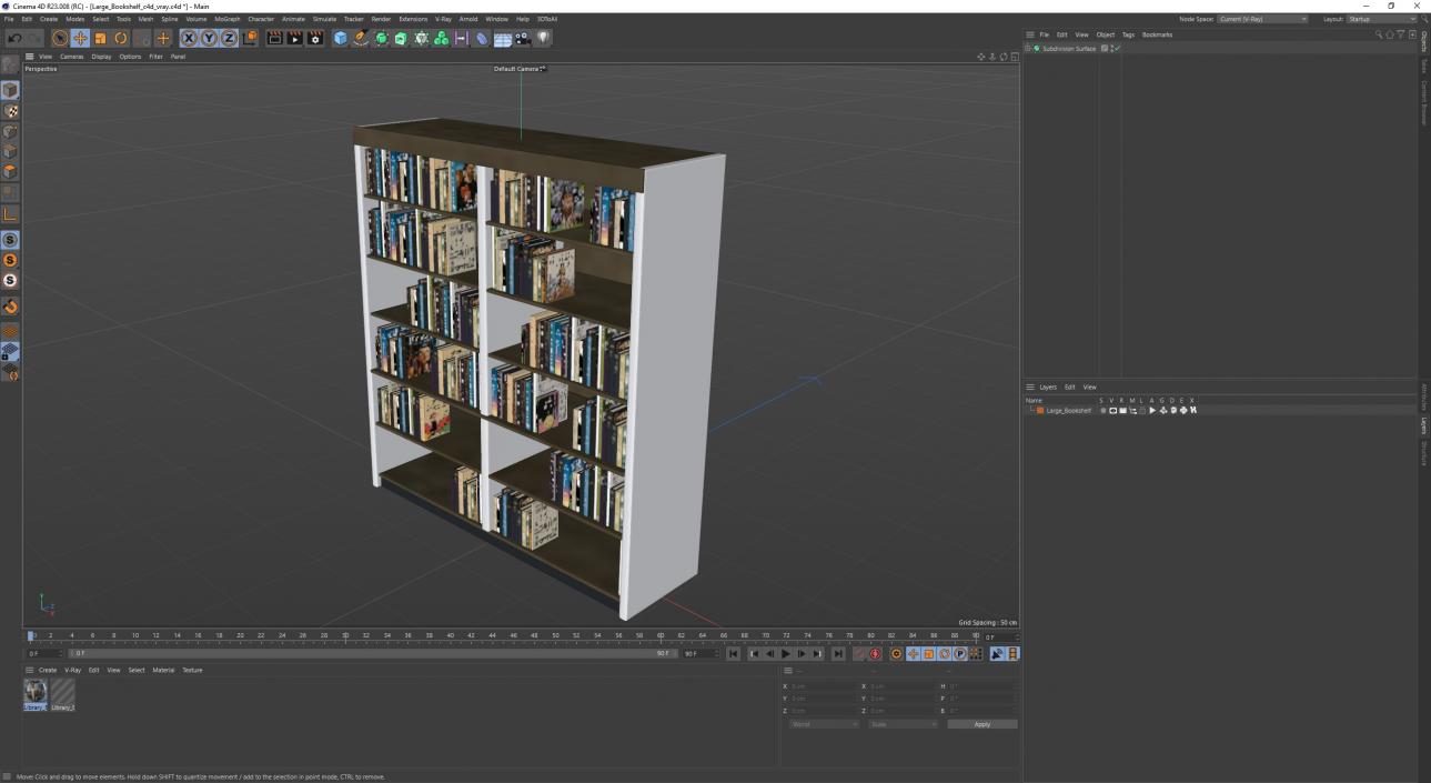 3D model Large Bookshelf