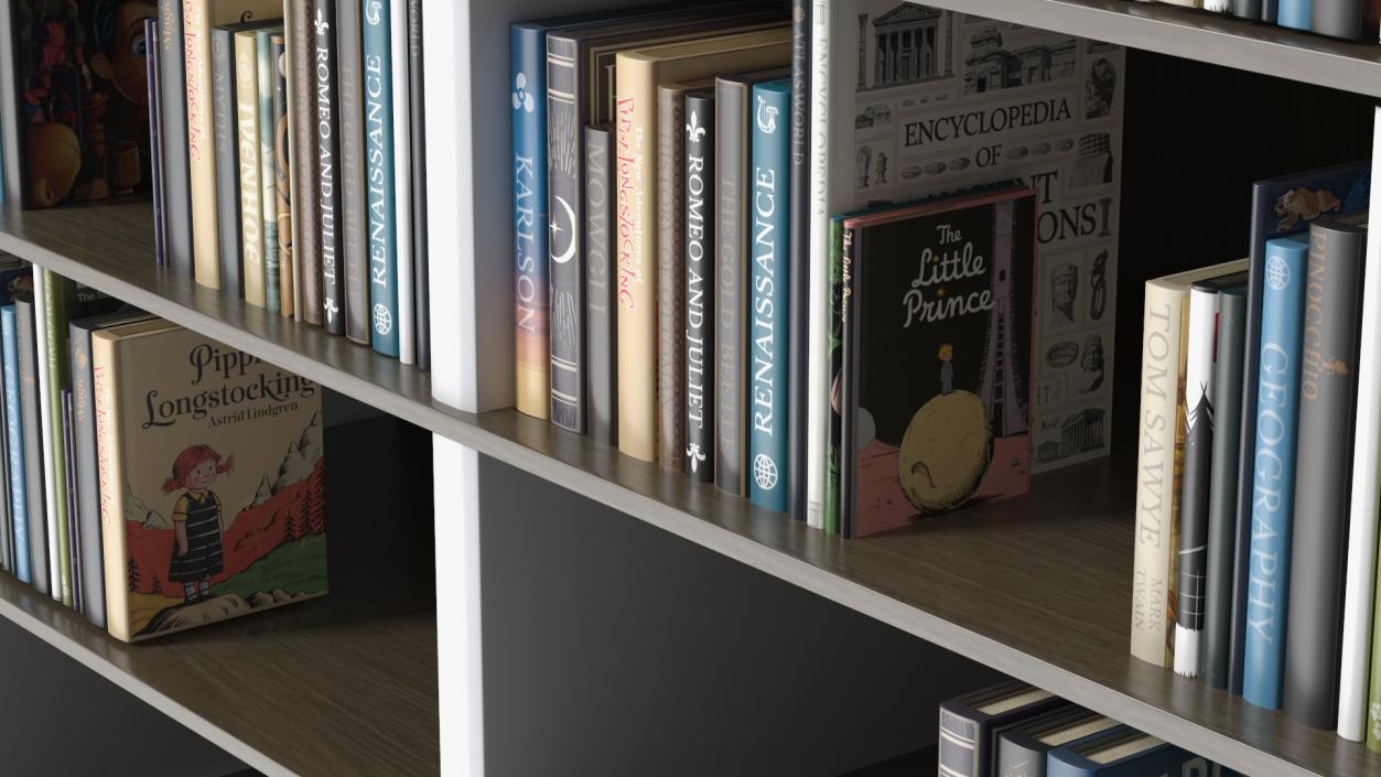 3D model Large Bookshelf