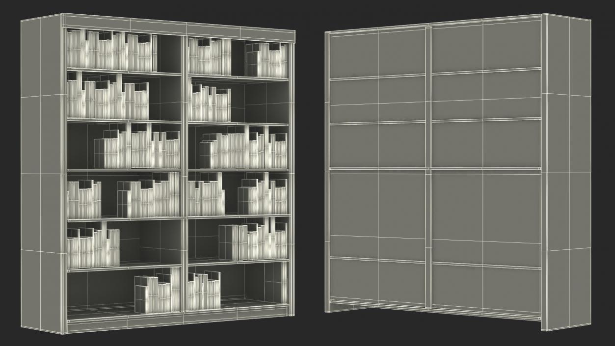 3D model Large Bookshelf