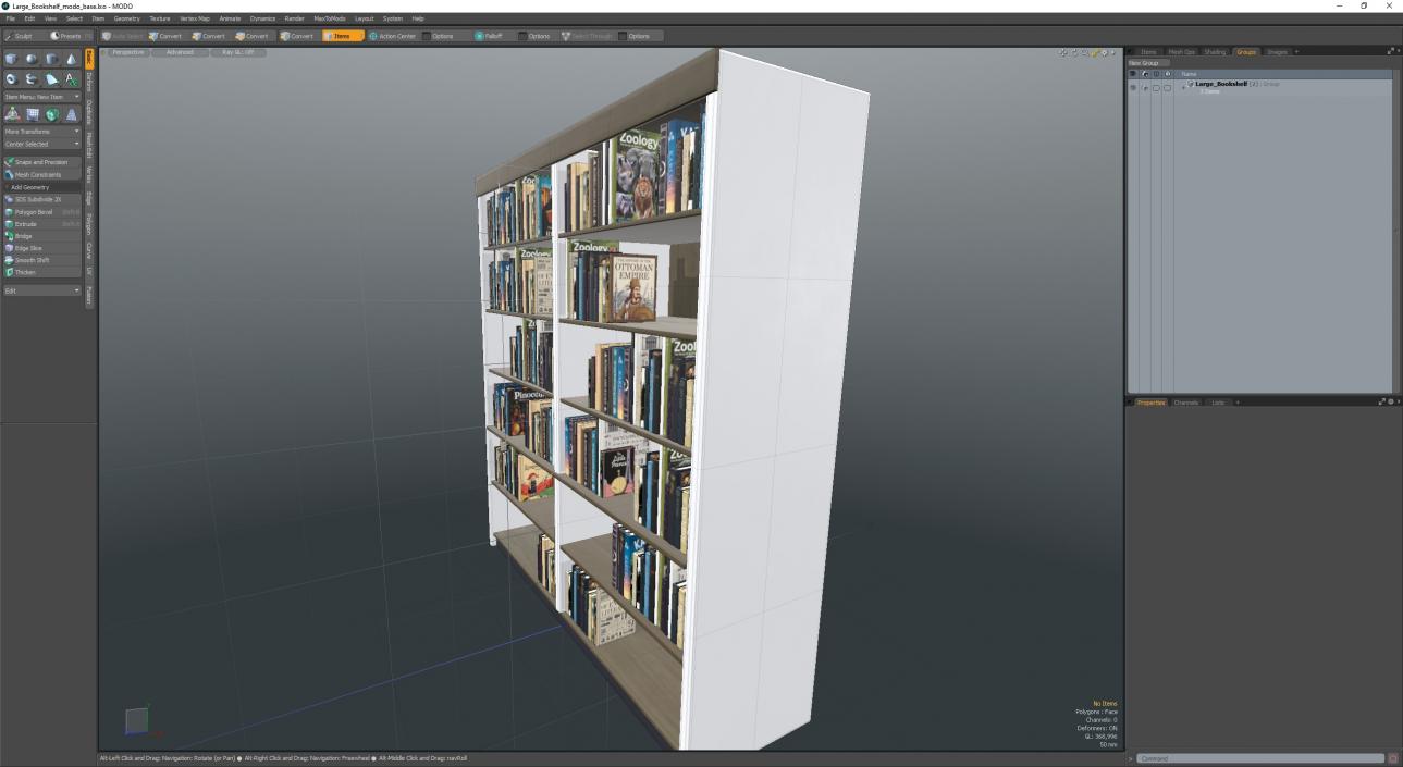 3D model Large Bookshelf