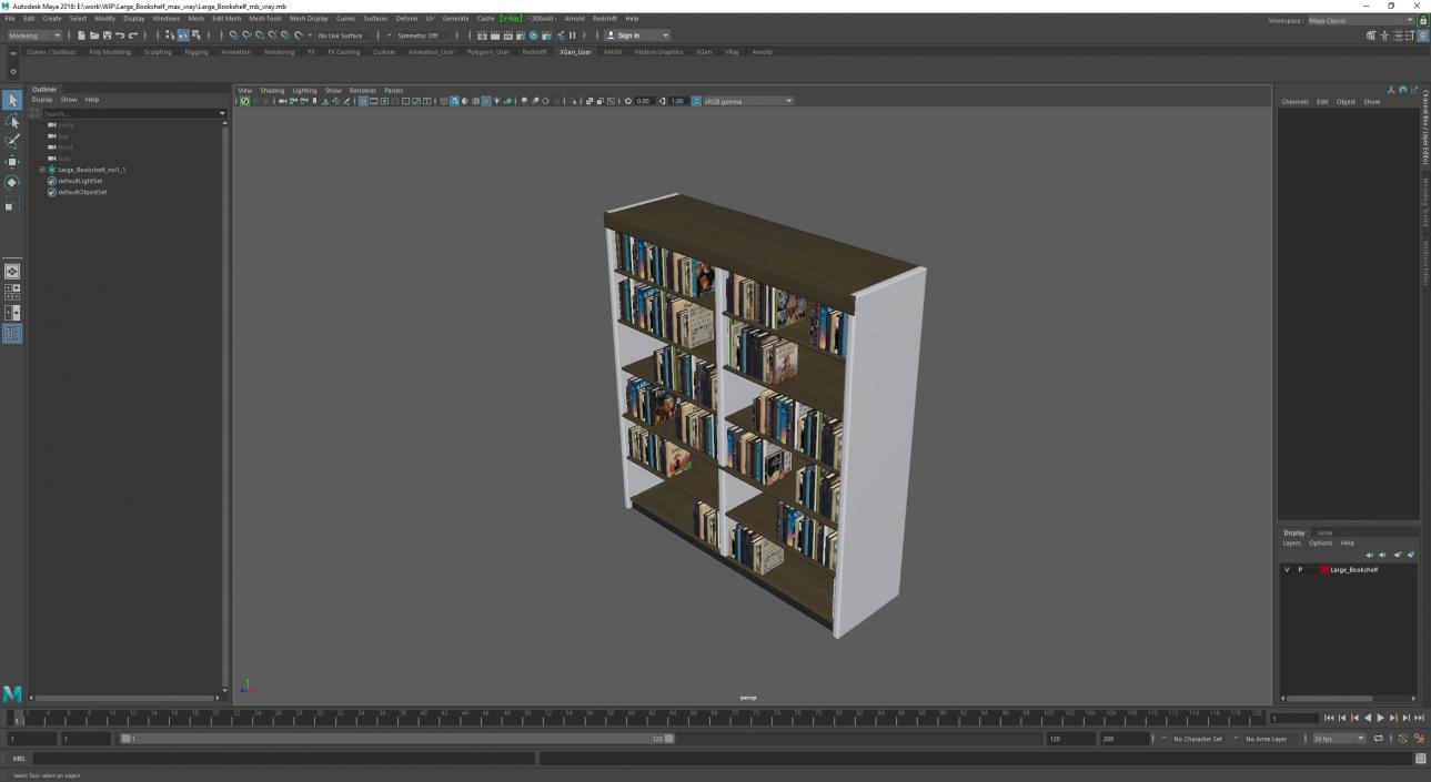 3D model Large Bookshelf