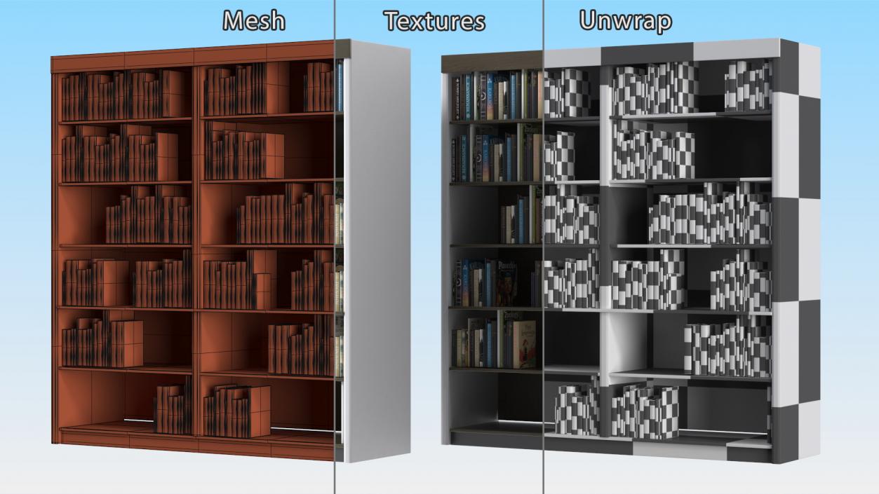 3D model Large Bookshelf