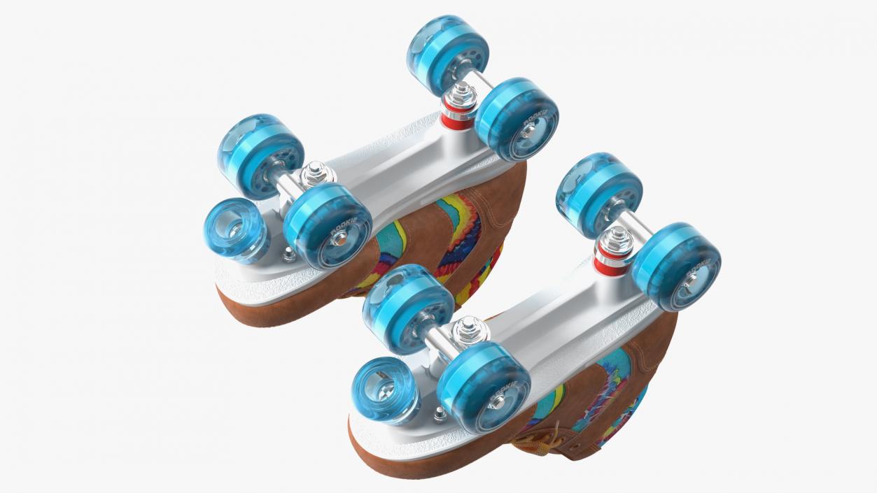 Quad Roller Skates Brown 3D model