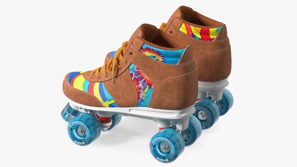 Quad Roller Skates Brown 3D model