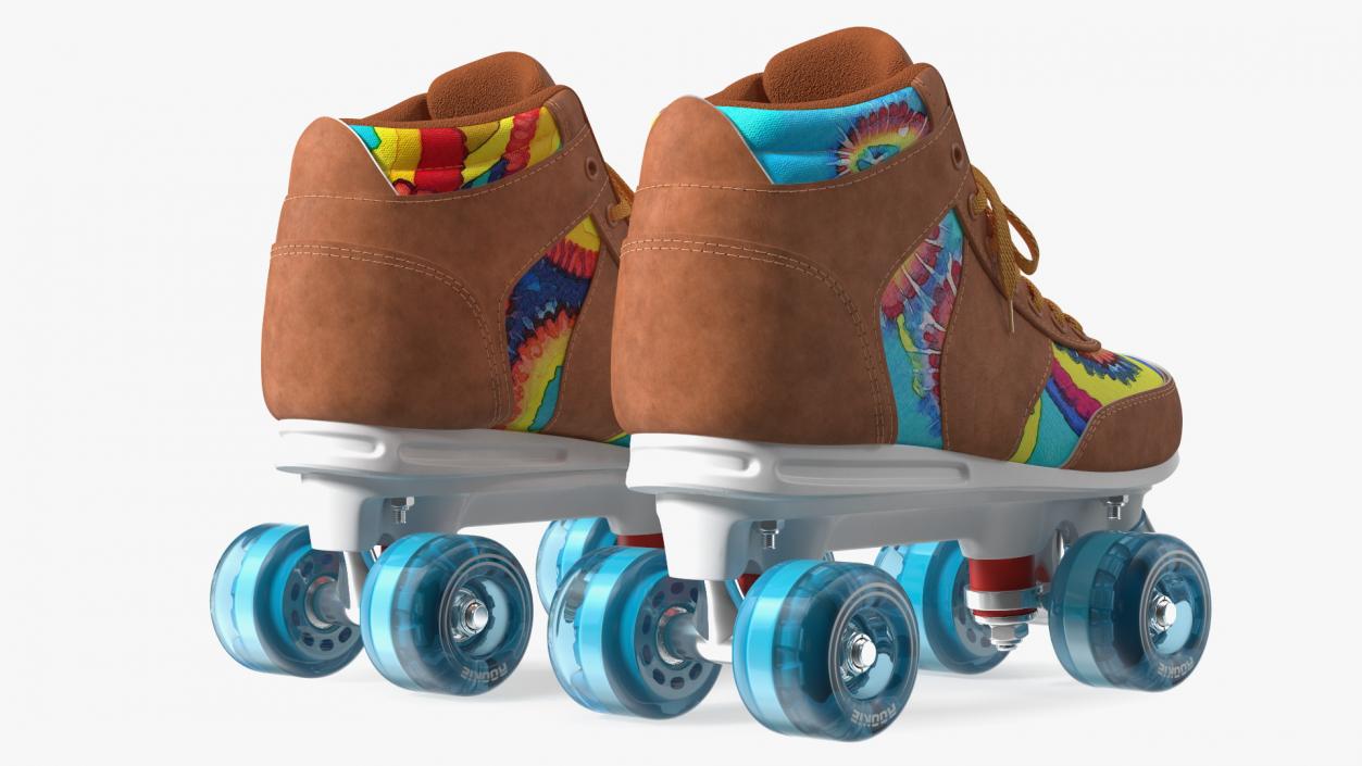 Quad Roller Skates Brown 3D model