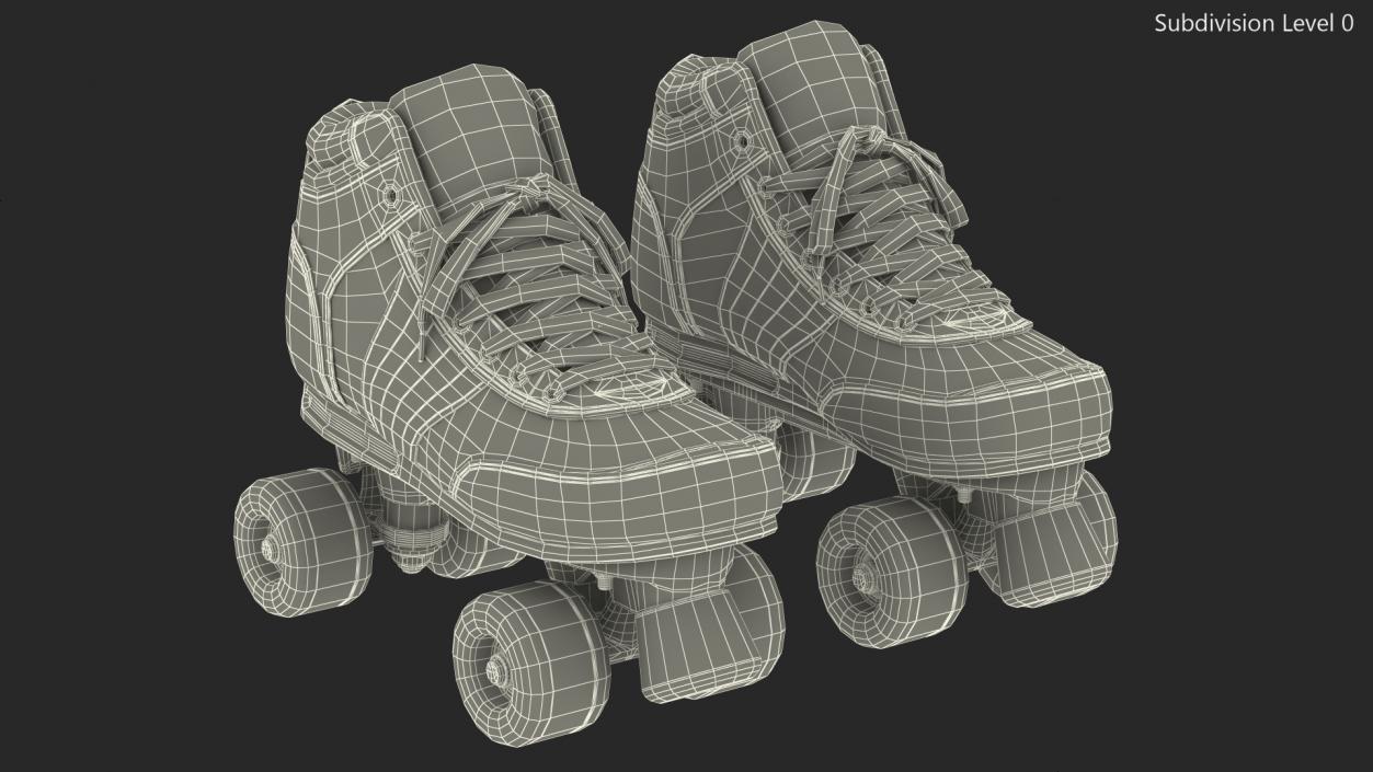 Quad Roller Skates Brown 3D model