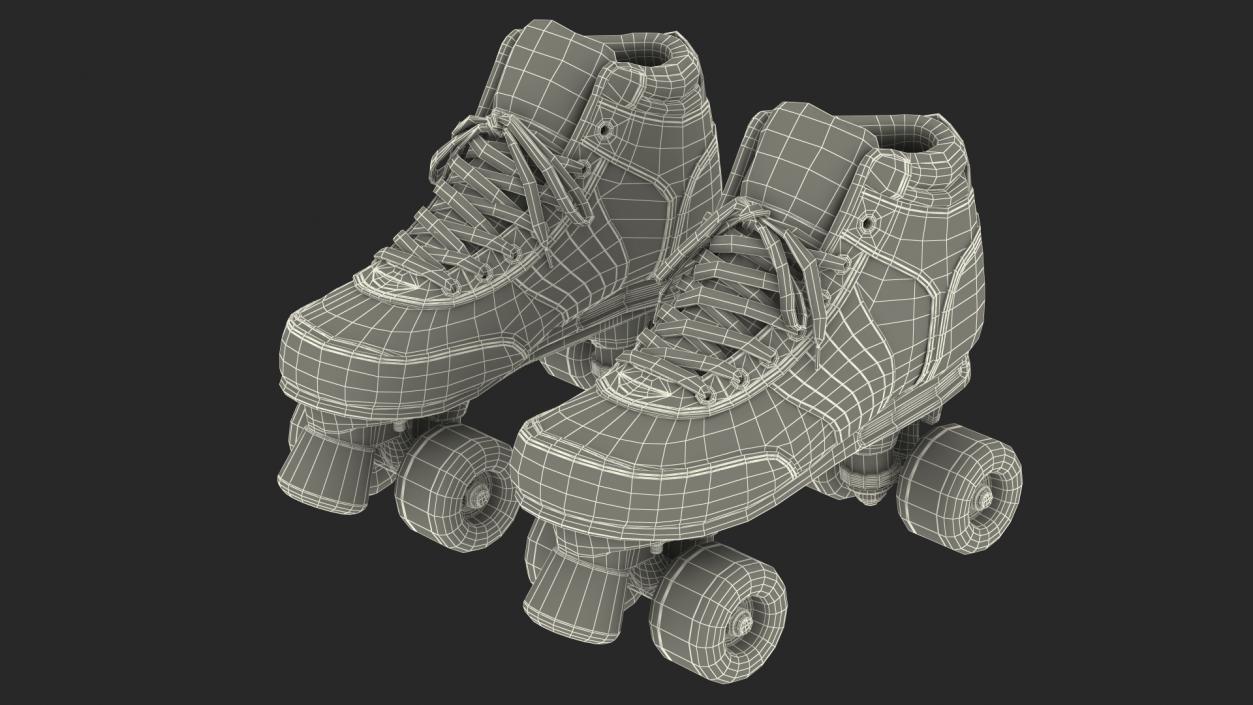 Quad Roller Skates Brown 3D model