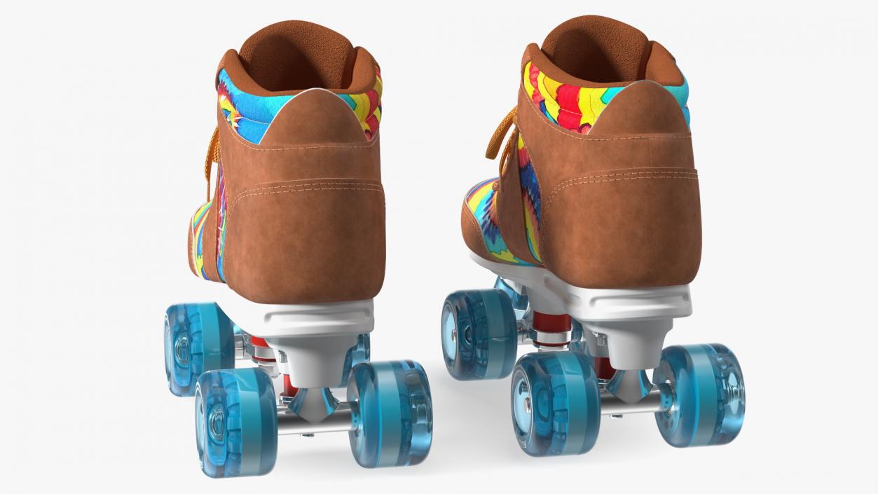 Quad Roller Skates Brown 3D model