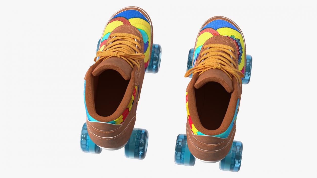 Quad Roller Skates Brown 3D model