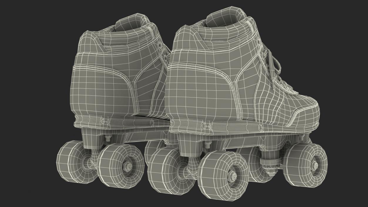 Quad Roller Skates Brown 3D model