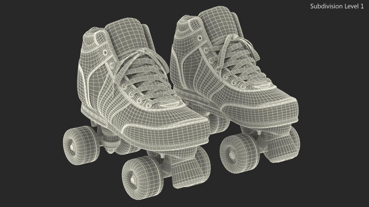 Quad Roller Skates Brown 3D model