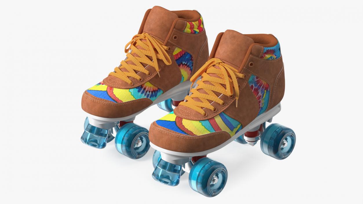 Quad Roller Skates Brown 3D model