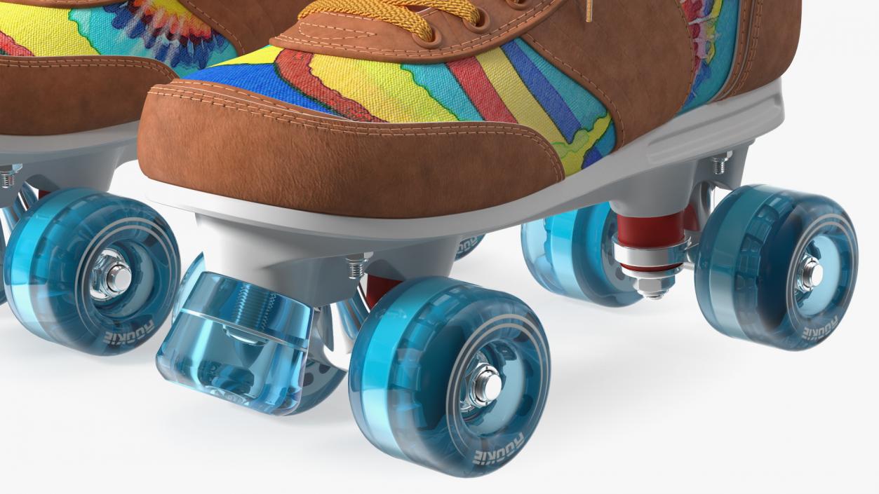 Quad Roller Skates Brown 3D model